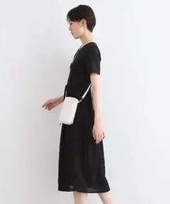 新品✨INDIVI【洗える】ニット＆シャーリング コンビワンピース 38 M