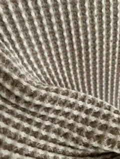 【無印良品】綿ワッフルケット　ブラウン×アイボリー