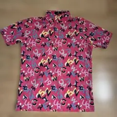 【美品】Munsingwear ゴルフシャツ 総柄 ピンク Mのサムネイル