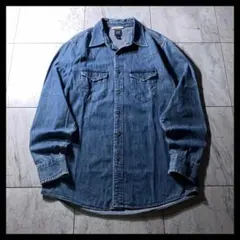 00s OLD GAP ウエスタン デニムシャツ スナップボタン 長袖 M