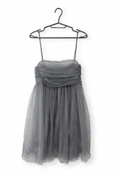 【美品】グレー シフォン キャミソール M-L相当