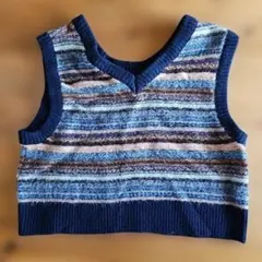 niko and... 2wayボーダー ニットベスト