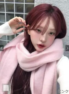 GRL 起毛フェイクウールフリンジボリューム マフラー [fo1250] ピンク