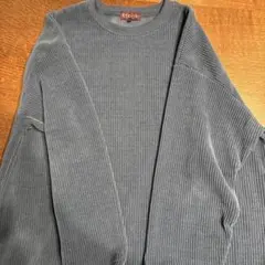 ETELIO カットコーデュロイクルーネックプルオーバー Sサイズ ネイビー