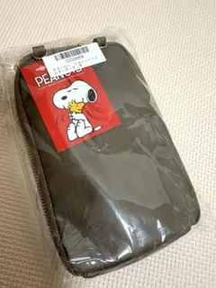 PEANUTS スヌーピー スマホショルダーバッグ 茶色　バック　物入れ　ミニ