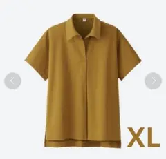 オーバーサイズスキッパーポロシャツ　ユニクロ　半袖　イエロー