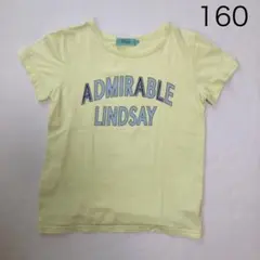 リンジー　イエロー　ロゴ　半袖Tシャツ　160