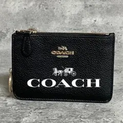 ✨極美品✨ コーチ コインケース 小銭入れ キーリング付 レザー ブラック