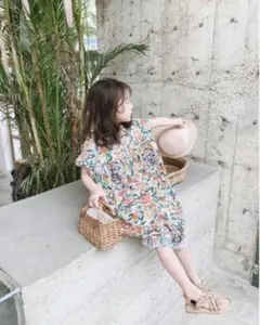 可愛い！楽ちん！　半袖　ワンピース　オールインワン