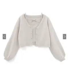 GRL ビジューカーディガン×リボンキャミソールニットアンサンブル