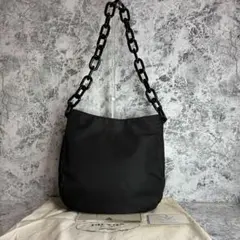 極美品】ロンシャン バッグ 三日月型 ブラック ナイロン ショルダー 