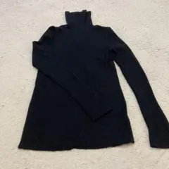 UNIQLO リブタートルニット L 黒