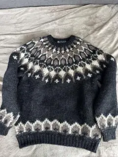 古着　厚手ニット　ノルディック柄