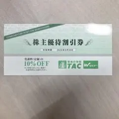 匿名配送　TAC 株主優待券 1枚　タックのサムネイル