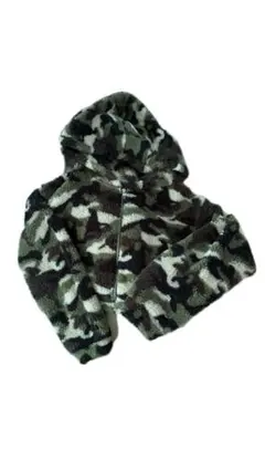迷彩柄　フード付き　フリースジャケット