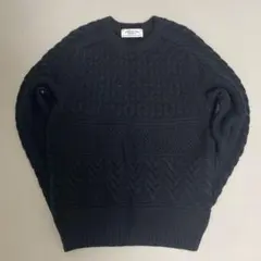 ユナイテッドアローズグリーンレーベル　ケーブルニット　厚手　ブラック