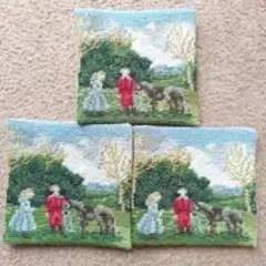 刺繍タオルハンカチ 3枚セット