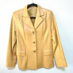 キャメル色の レザー ジャケット