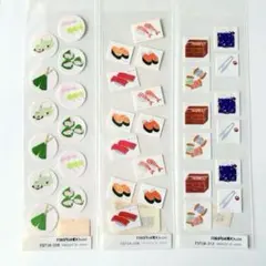 福井朝日堂　和風食べ物シールセット　フードシール　3シートセット