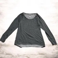 Champion グレー 長袖 Tシャツ XS/T 古着 ワークアウト トレ着