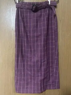 チェック柄タイトスカート Mサイズ ベルト付き