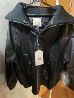 【未使用】JaVaリブタートル フェイク レザー オーバーサイズ ジャケット