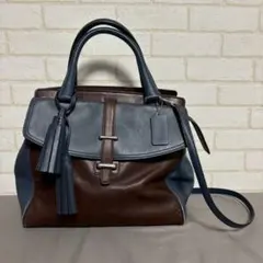 COACH コーチ ブラウン ネイビー レガシー 2way ハンド ショルダー