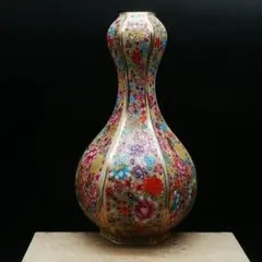 O-2130】九谷錦園 花瓶 花入 金継ぎ 薩摩焼風 - メルカリ