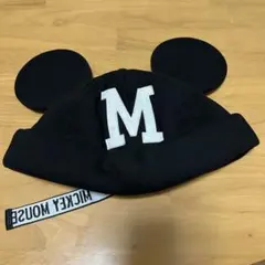 ミッキーマウス耳付きブラックキャップ