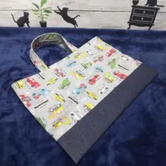 働く車グレー　レッスンバック　絵本バック