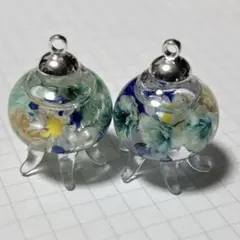 難あり ハンドメイド ガラスドーム クラゲ ハーバリウム パーツ 2個セット