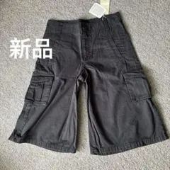 黒　カーゴパンツ　 ショートパンツ　Mサイズ　機能的なポケット　アウトドア　新品