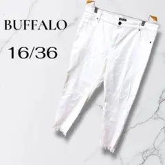 BUFFALO バッファロー ホワイトカジュアル パンツ ストレッチ フリンジ