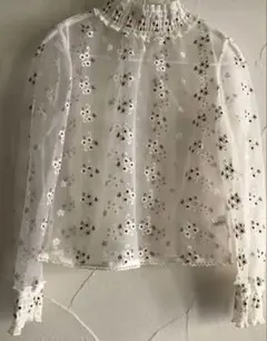 Lily B rown 花柄刺繍シースルーブラウス 長袖　シアートップスのサムネイル