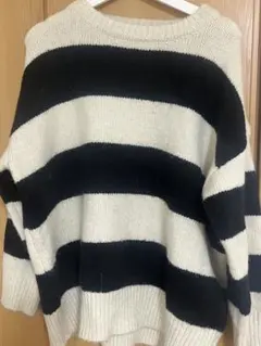 ボーター柄　ニットトップス　グレイル