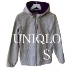 UNIQLO／ユニクロ　グレー　フード付き　ジップアップ　パーカー　フーディー