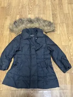 黒いファー付きダウンコート 100cm~