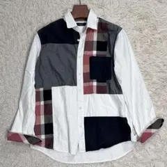 BLACK LABEL CRESTBRIDGE パッチワーク チェックシャツ　M