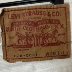 リーバイス デニム ホワイト w28 l31 日本製 626 5051