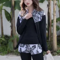 フィットネス 水着 レディース 長袖ラッシュガード5点セット