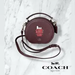 コーチ COACH PEANUTS スヌーピーショルダーバッグ 赤 丸型 秋冬