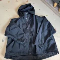 nano universe黒 フード付きナイロンジャケット　フード着脱可能