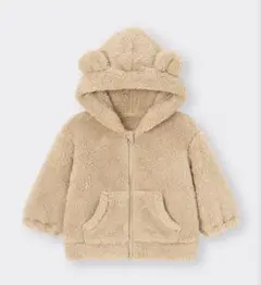 gu ボア パーカー　クマ耳　ベージュ　100