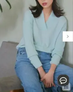 【最終値下げ】23区【洗える】ウーステッドウール 重ね襟 ニット　Mサイズ