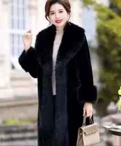ロングコート　リアルファー