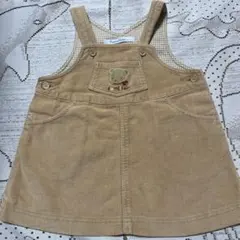 familiar ♡コーデュロイジャンバースカート ☆ベージュ♡80