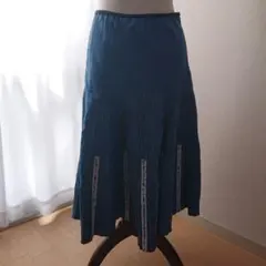 ロングスカート フレアスカート ジーンズ Mサイズ ゆったり