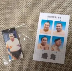 大相撲ガチャ　スティックキーホルダー　＆証明写真風ステッカー　霧島関