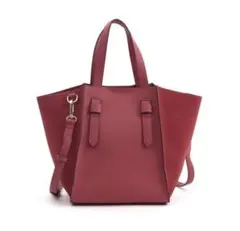 COOCO　フェイクレザー2WAYトートバッグ　斜め掛け　ショルダーバッグ