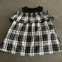 COMME CA ISM コムサイズム　チェック　ワンピース　80